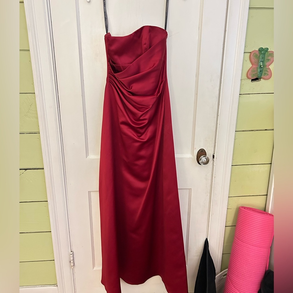 Alfred Angelo Red Strapless Evening Dress